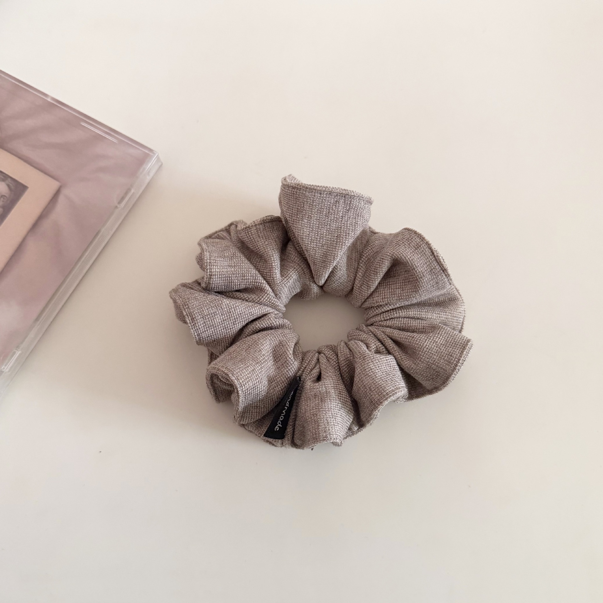 Women Soft Knitted Scrunchie Low Ponytail Hair Rope Solid Color