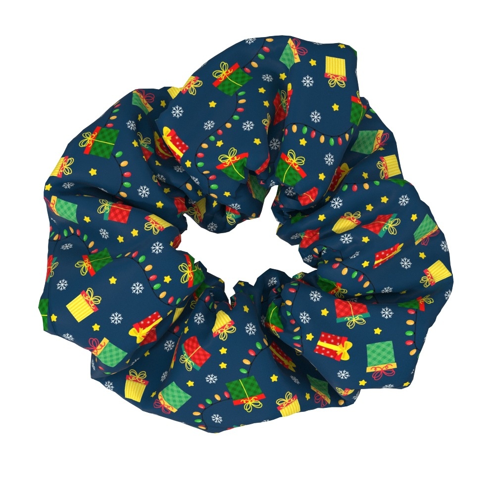 Women's Large Bow Hair Ties Festive Christmas Tree Pattern Cloth Headwear