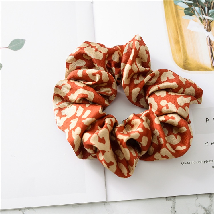 Women's Korean Style Daily Cloth Hair Scrunchie Leopard Print