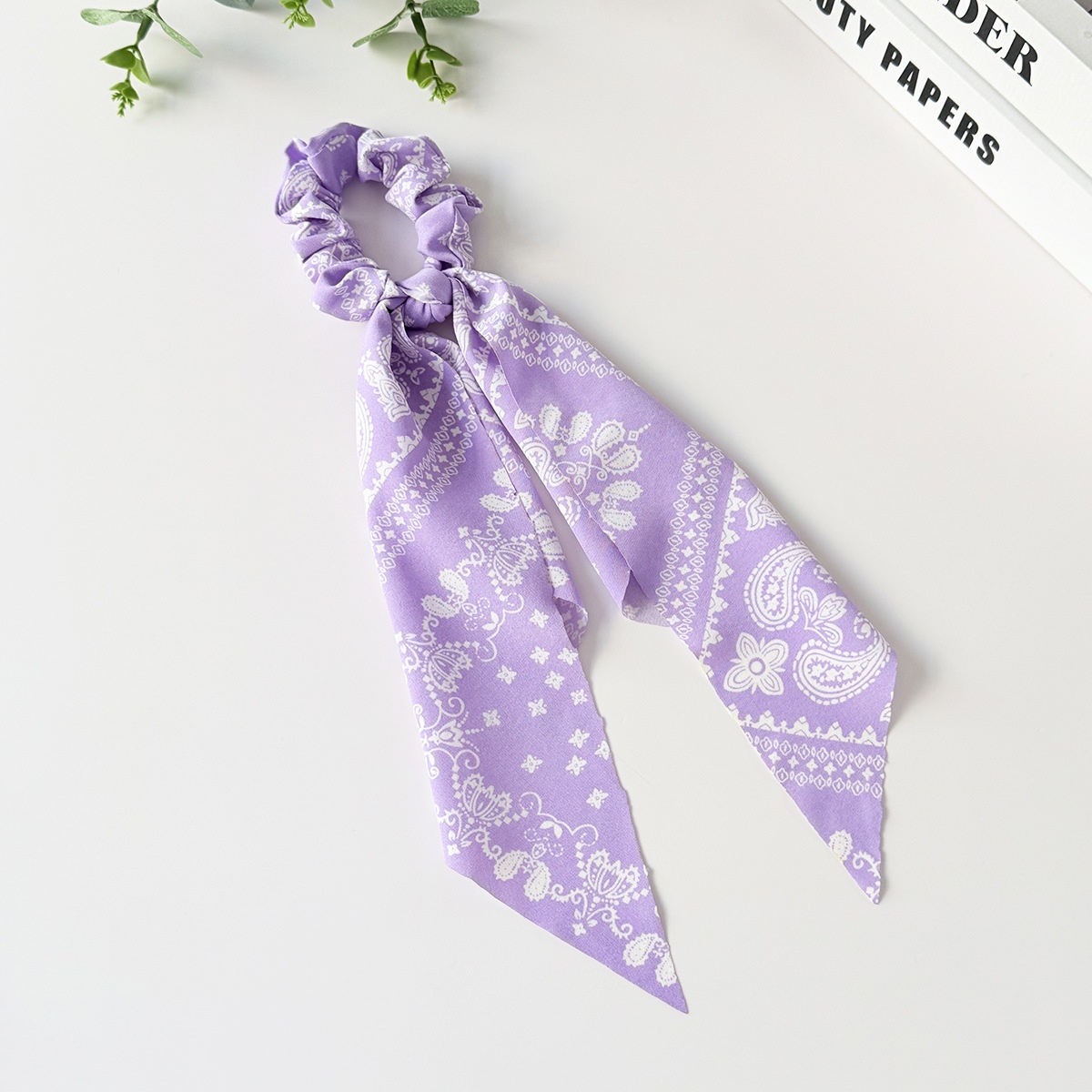 Women's Streetwear Fabric Bowknot Ponytail Holder Retro Paisley Print