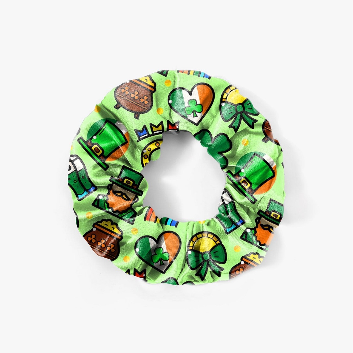 Women's St. Patrick's Elastic Cloth Headband Green Shamrock Print