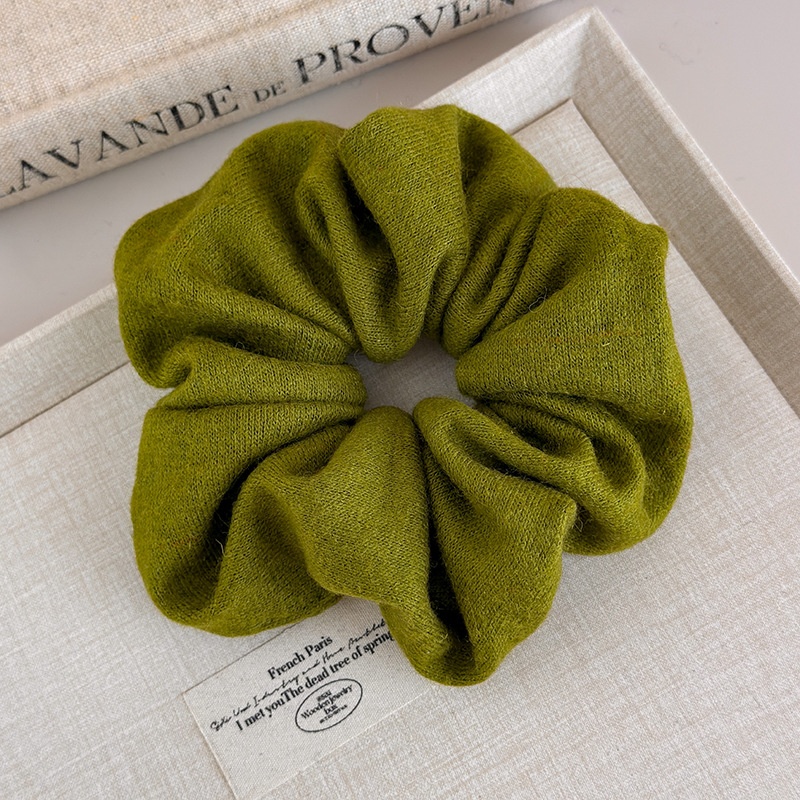 Women's Large Soft Knitted Scrunchie Romantic Solid Color Winter Hair Tie