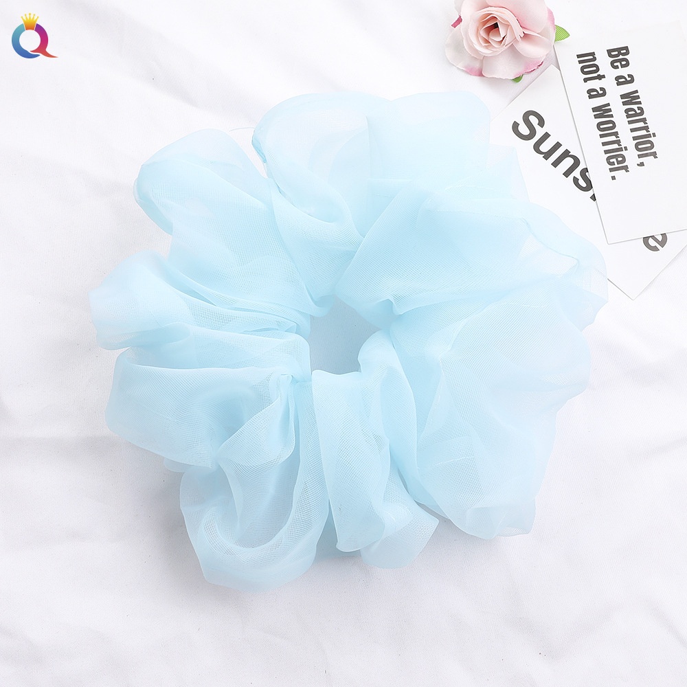 Women's Simple Daily Organza Pleated Hair Tie Scrunchie Solid Color