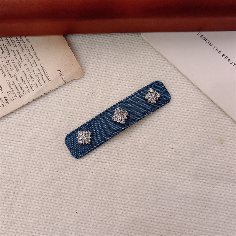 Women's Rhinestone BB Clip Elastic Cloth Hairband Winter Snowflake