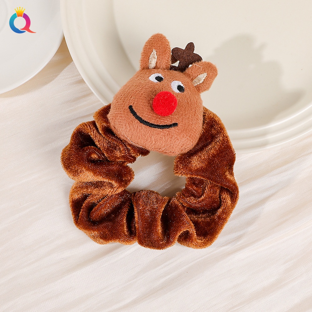 Women's Handmade Cloth Hair Tie Letter Pattern Fashion Christmas Accessory