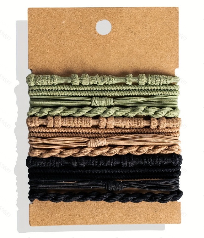 Women Girls Elastic Nylon Bamboo Knot Hair Ties Bohemian Floral Print