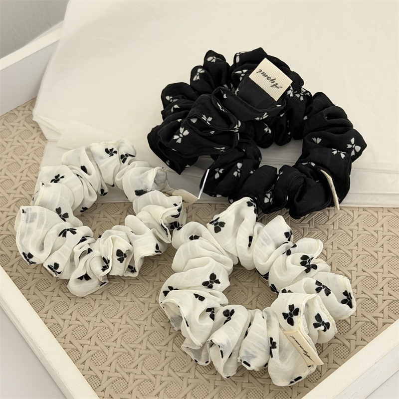 Women Girls Daily Elastic Cloth Bowknot Hairband Butterfly Black White