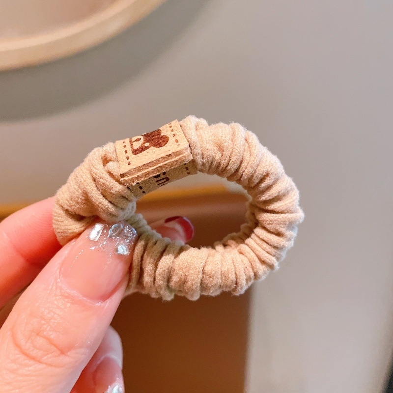 Women's Simple Bear Cloth Hair Tie Durable High Elasticity Ponytail Holder