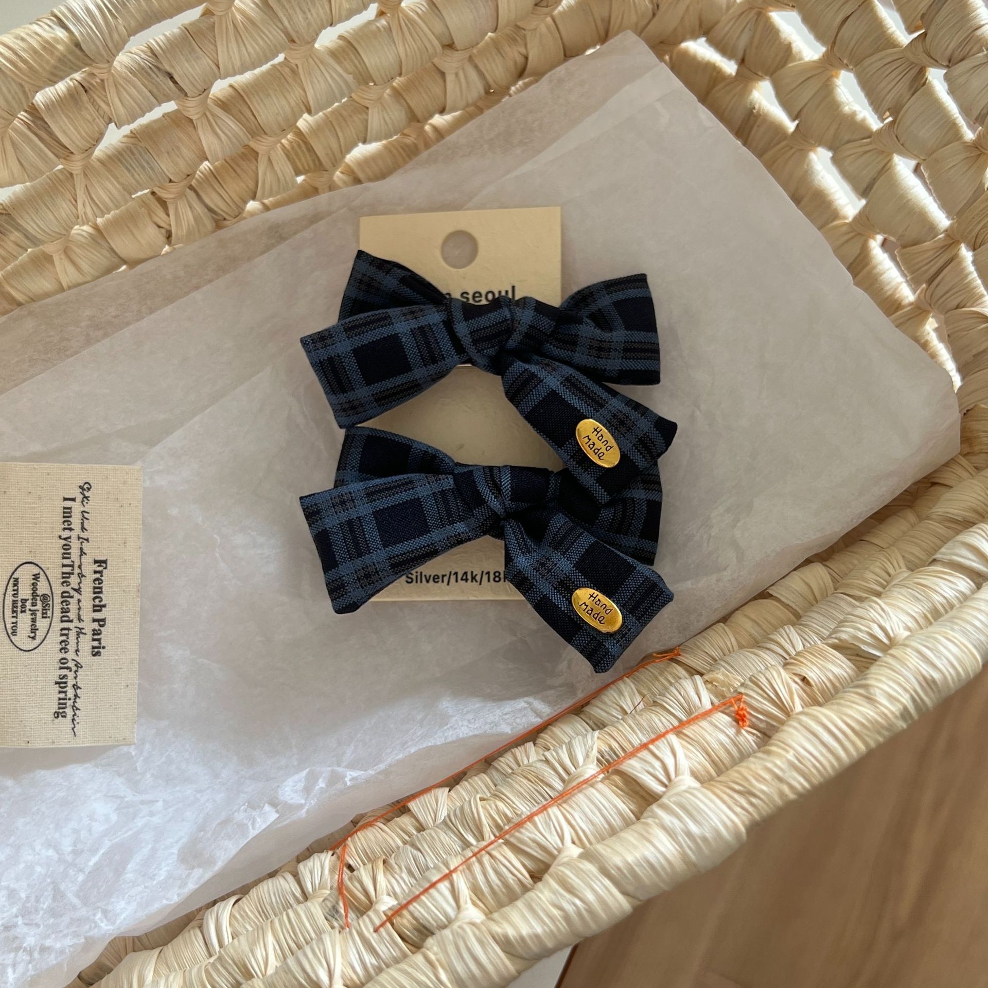 Women Elegant Polka Dot Bowknot Hair Ties Sweet Cloth Ponytail Bands