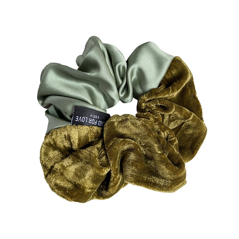 Women's Elegant Velvet Satin Hair Scrunchies Versatile French Print