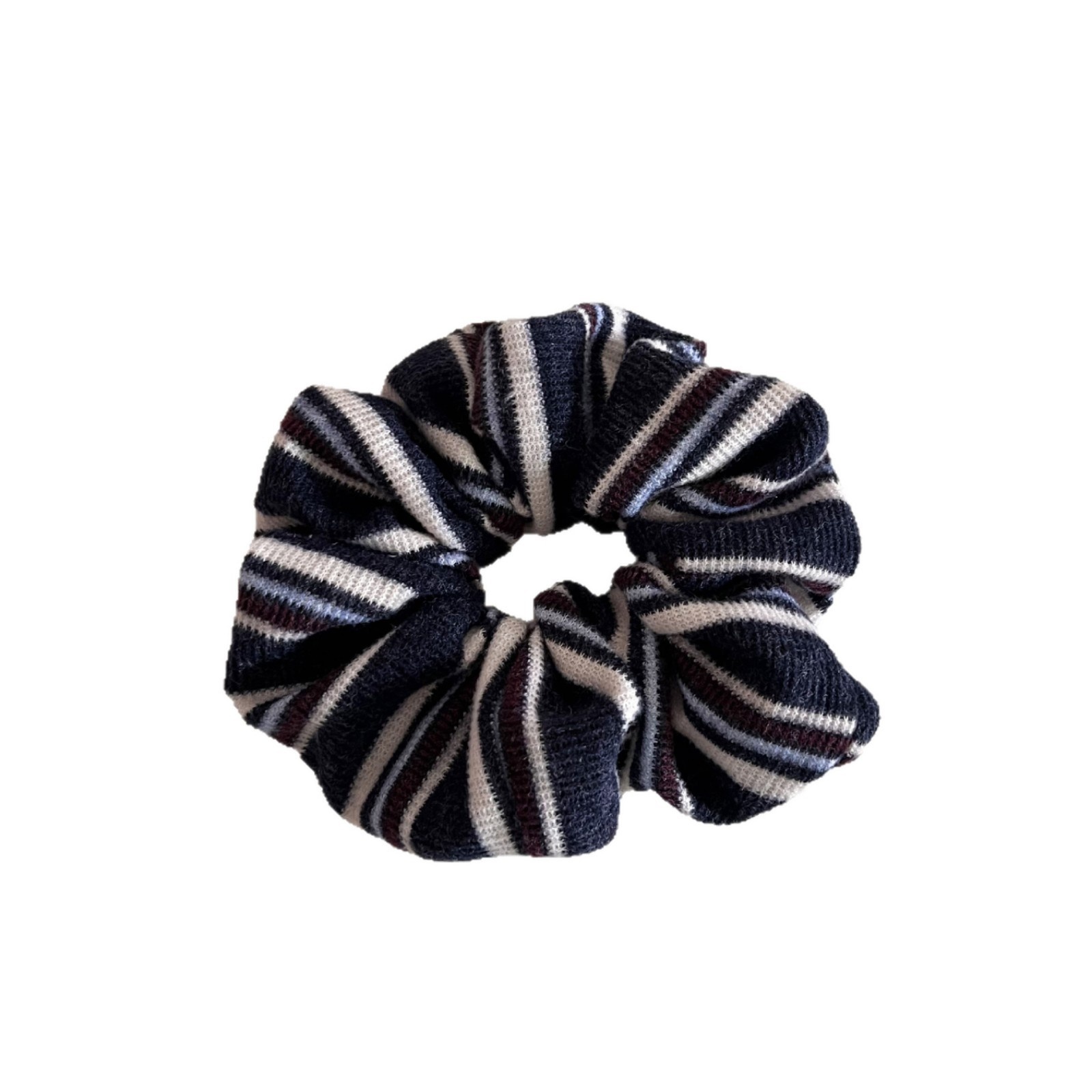Women's Retro Preppy Knitted Stripe Hair Ties Soft Versatile Bun Headbands