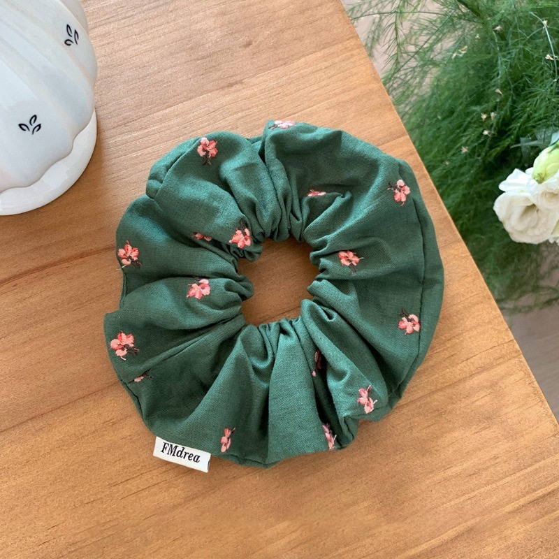 Women's Retro Cloth Bubble Braid Hair Rope Spring Summer Pink Floral