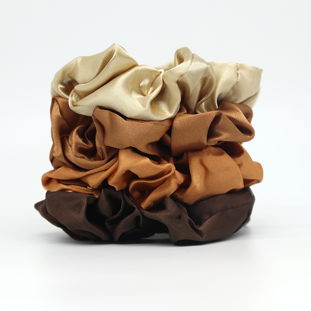 Women's Retro Pleated Silk Hair Scrunchies Colorful Leopard Print