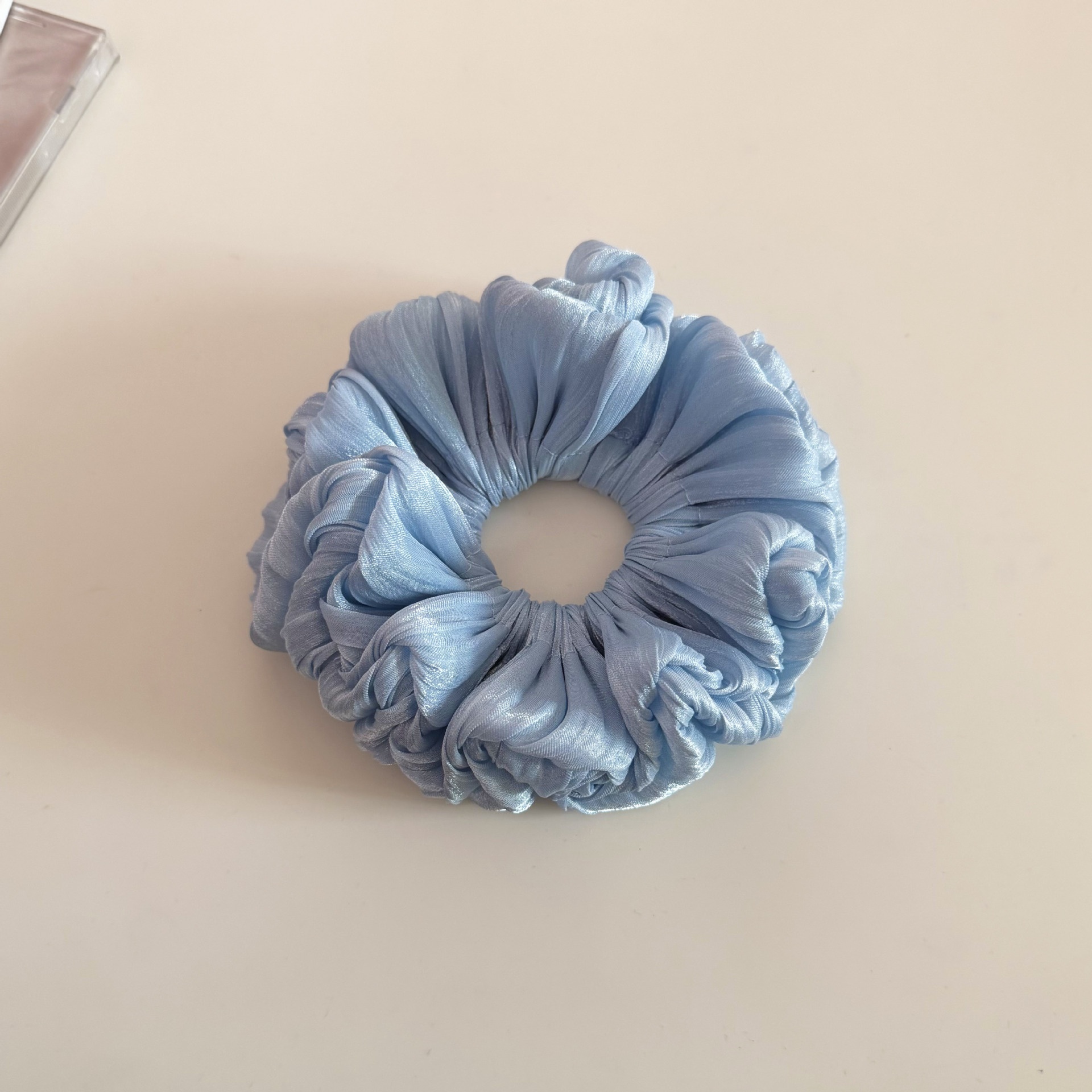 Women's Spring French Style Organza Hair Tie Scrunchie Solid Red