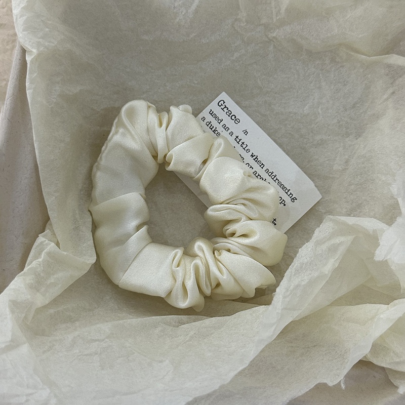 Women's 100% Silk Satin Scrunchie Soft Versatile Hair Tie Solid Color