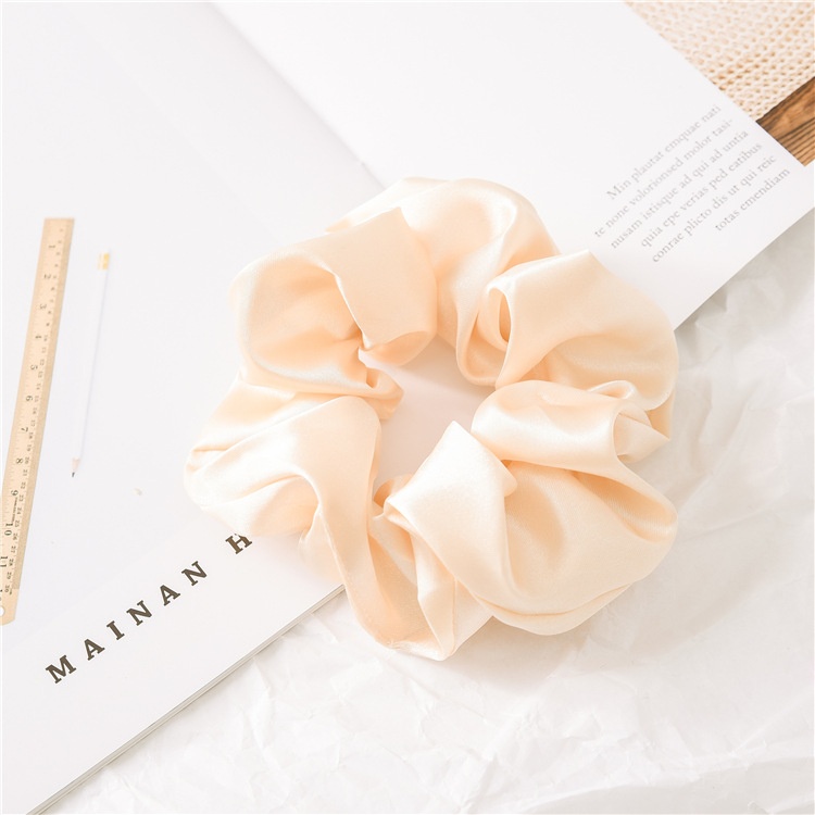 Women's Fashion Handmade Satin Scrunchie Hair Tie for Daily Wear Solid Color