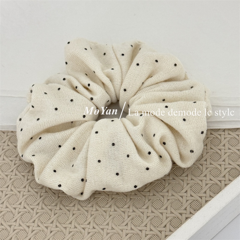 Women's Soft Knitted Low Ponytail Elastic Hair Bands Polka Dot