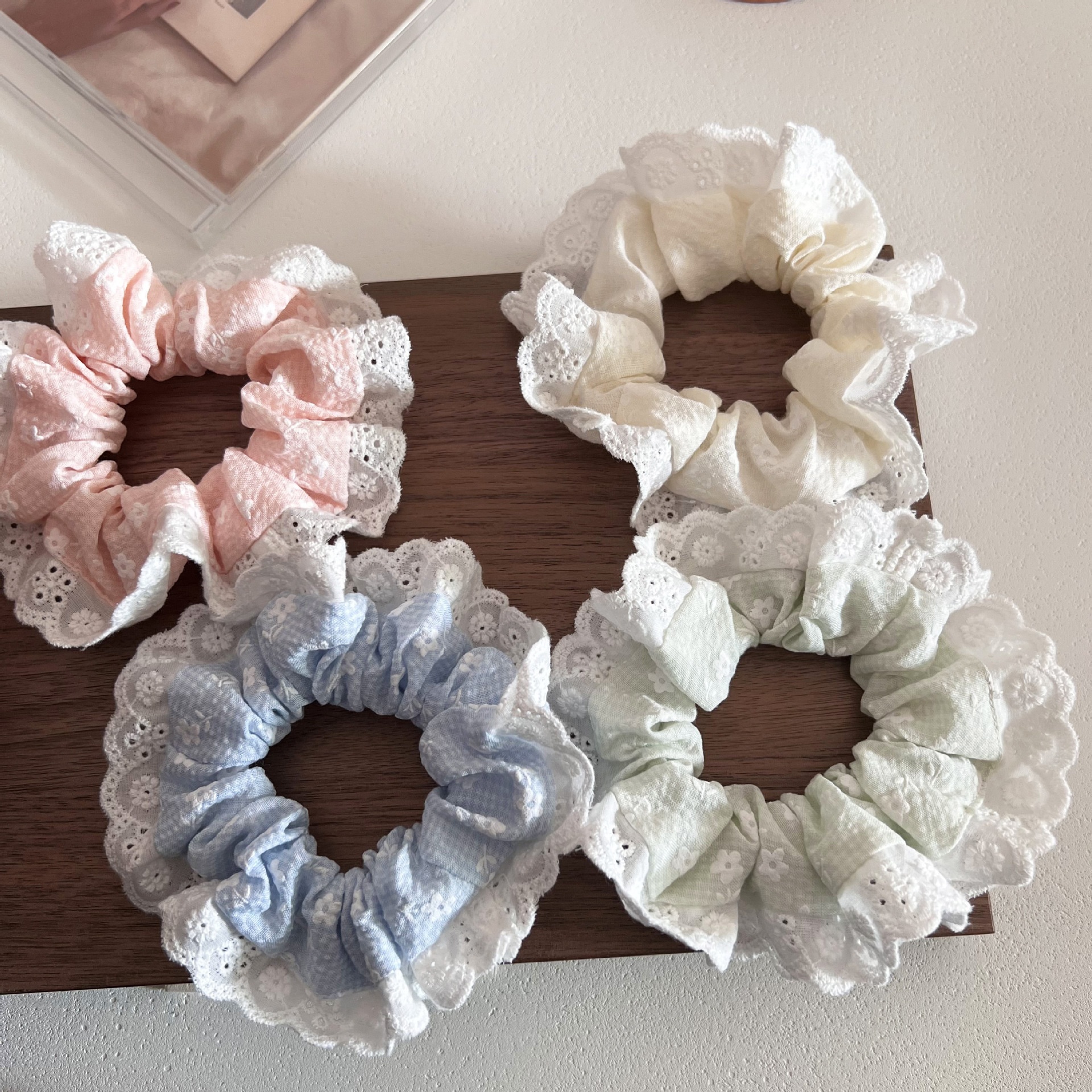 Women's Sweet Spring Summer Lace Tail Hair Bands Ditsy Floral