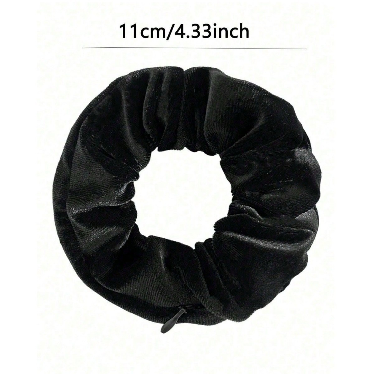 Women's Velvet Zipper Pocket Hair Scrunchies Retro Leopard Multi-Color