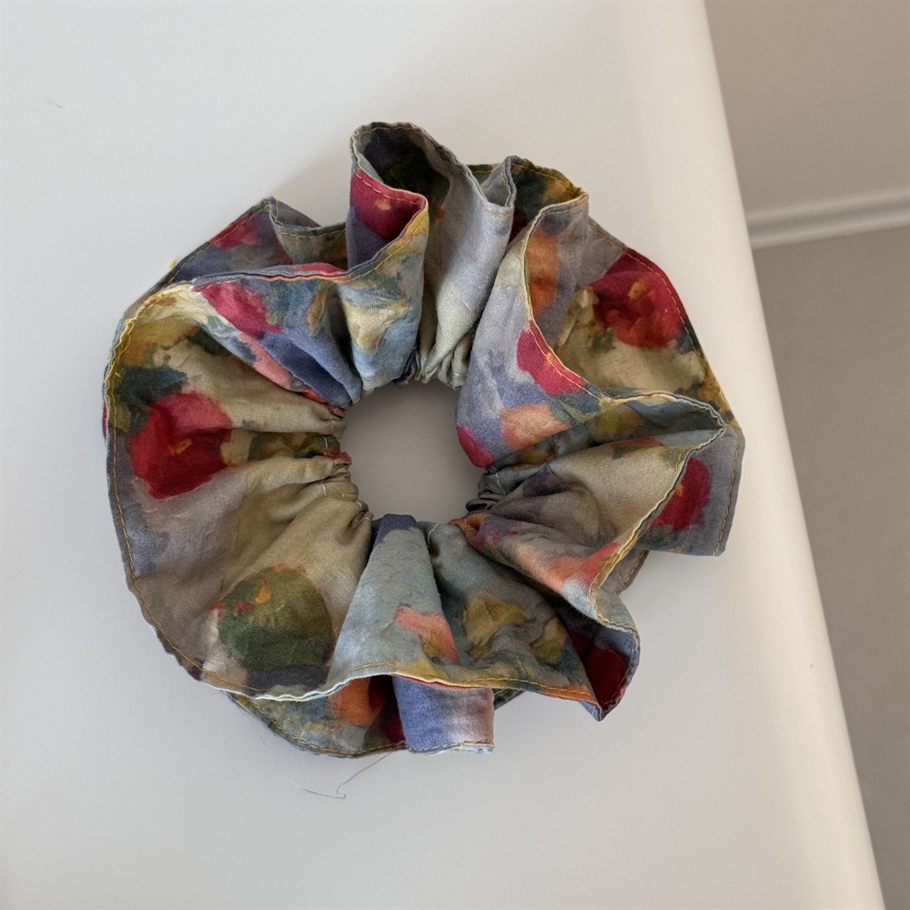 Women's Cloth Elastic Scarf Hair Tie Retro Oil Painting Floral