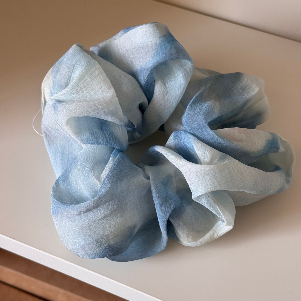 Women's Sweet Summer Soft Cloth Hair Scrunchie Blue Multicolor Tie Dye