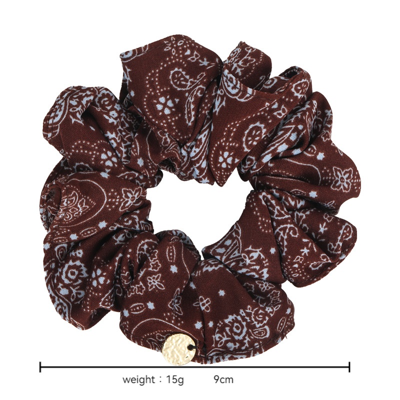 Women's Casual Cloth Scrunchie Ponytail Holder Vintage Paisley Print