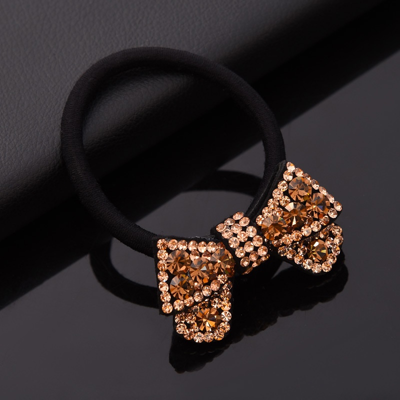Ladies Elegant Party Hairband Hair Tie Rhinestone Cloth Bowknot