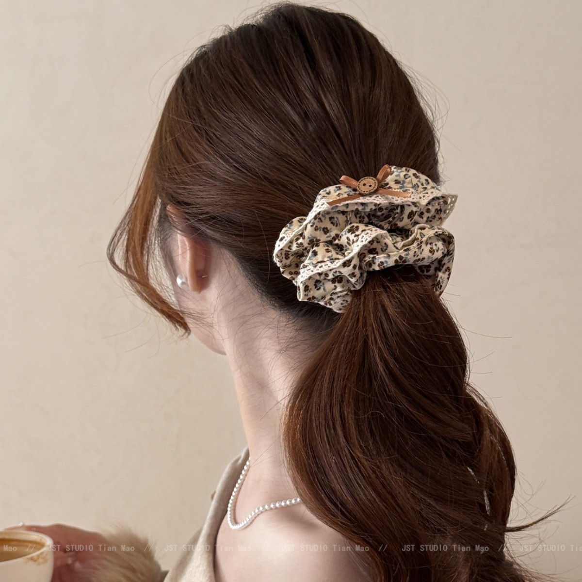 Women's Everyday Cloth Hair Tie Rubber Band Ditsy Floral Lace