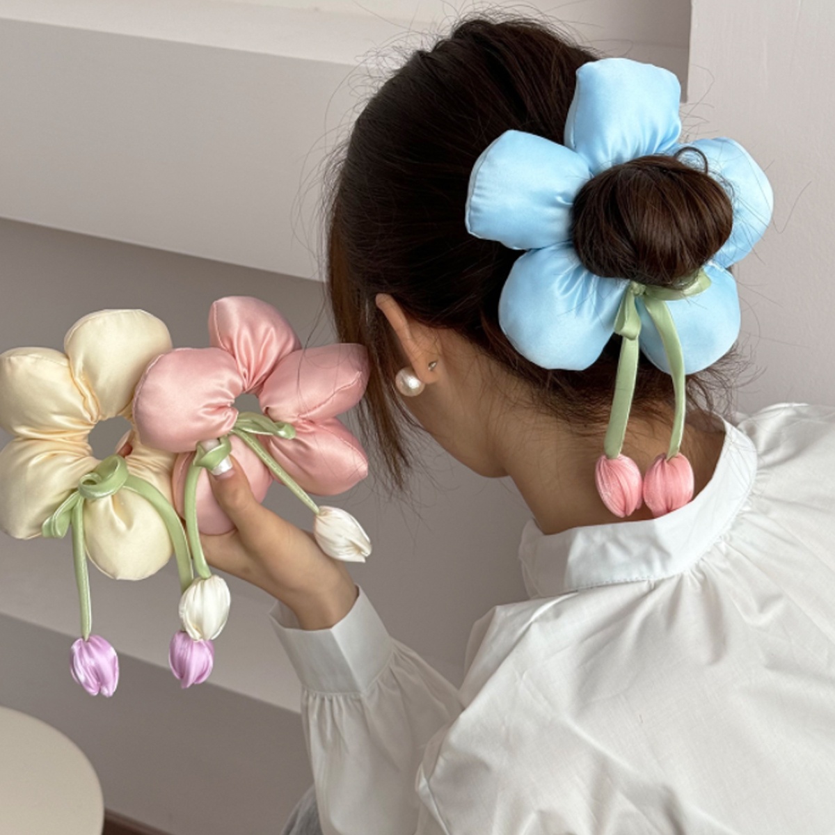 Women's Fabric Hair Tie Bohemian Floral Scrunchie Outdoor Wear