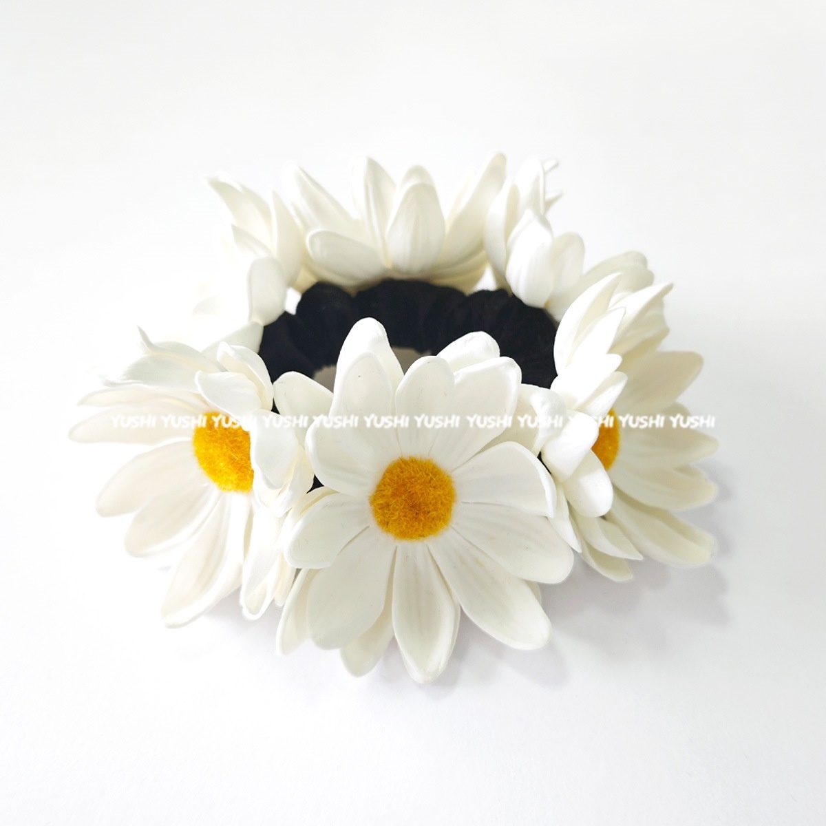 Women's Bohemian Sunflower Daisy Spiral Hair Ties Pastoral Style Floral Bands