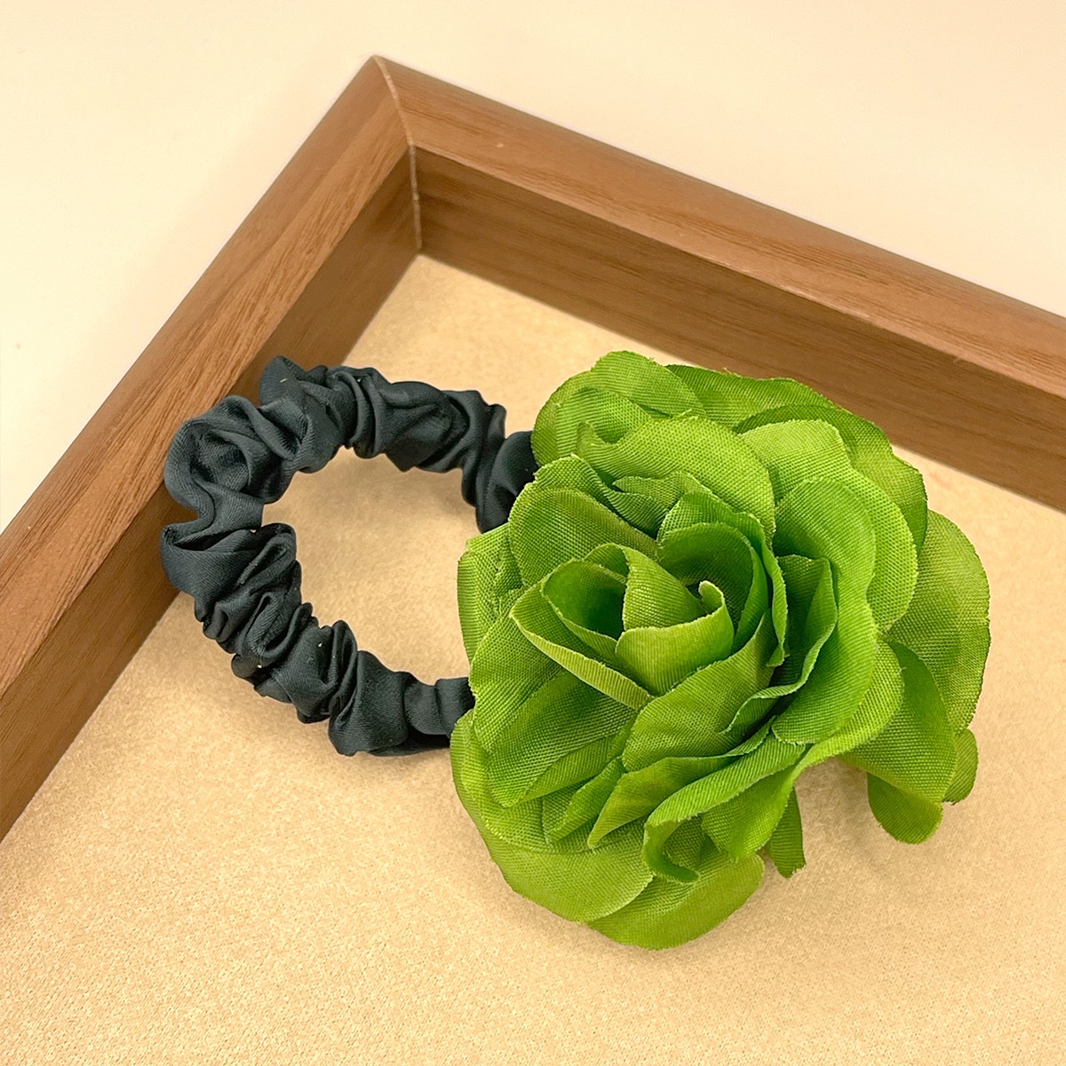 Women's Holiday Hair Tie Accessory Pastoral Plumeria Flower Pattern