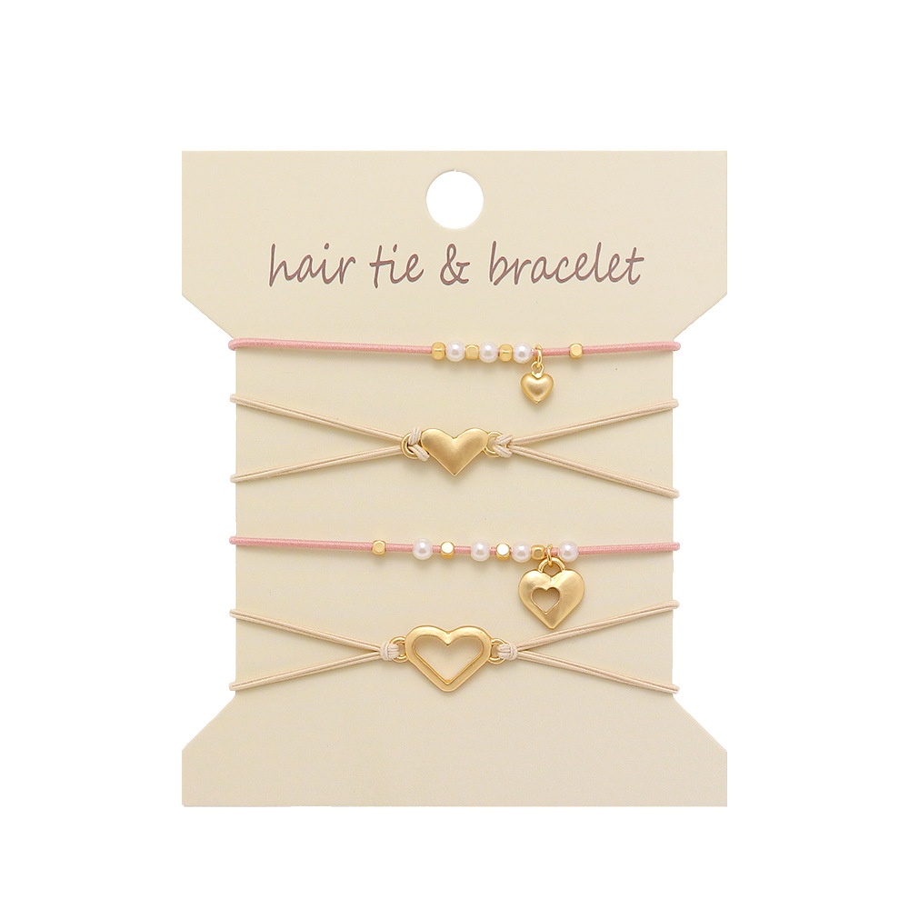 Women Elastic Hair Band Bracelet Metallic Boho Handmade Bowknot