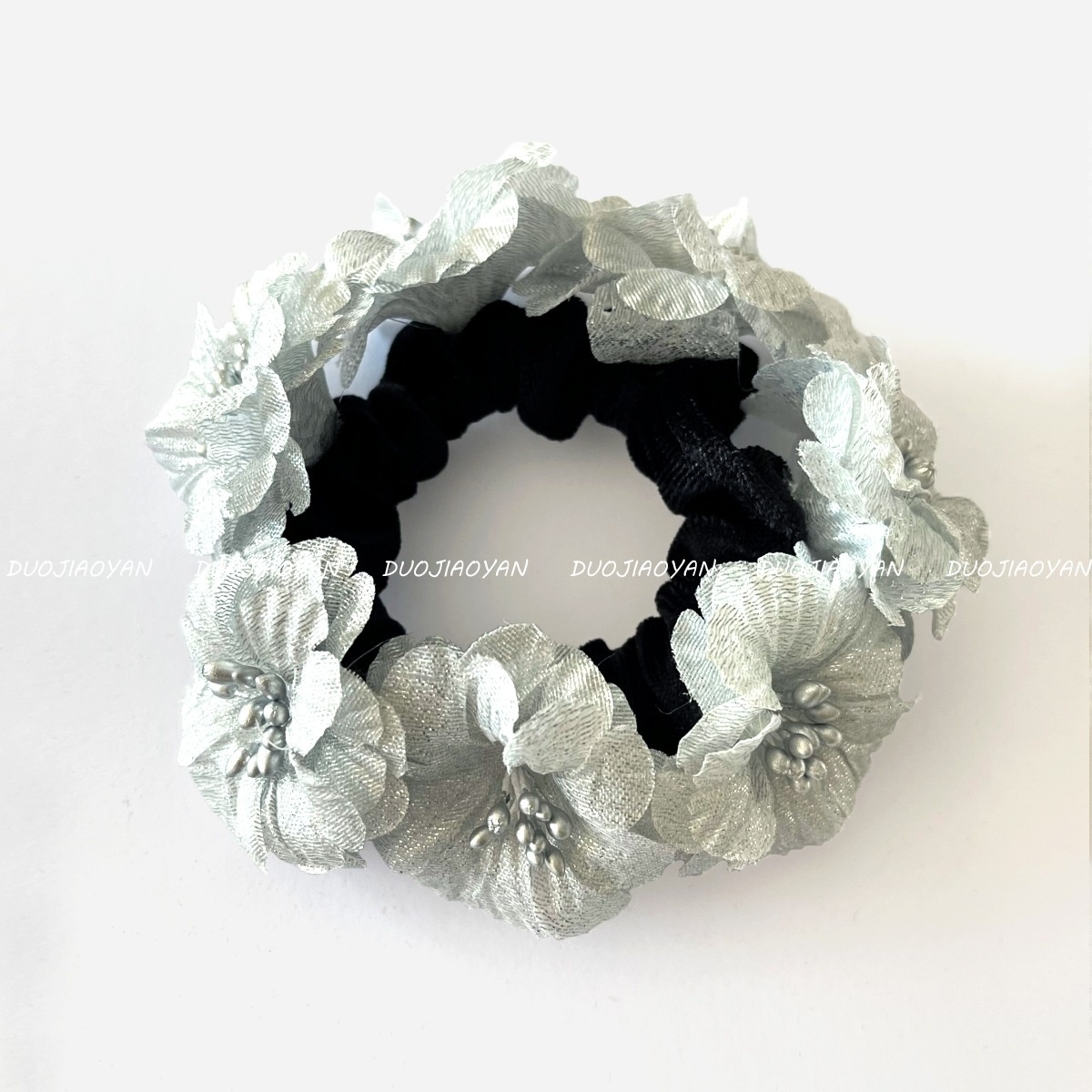 Women's Christmas Bridal Fabric Hairband Red Magnolia Flower