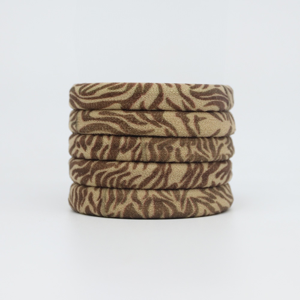 Women's Non-Damaging Cloth Towel Hair Ties Leopard Polka Dot Print