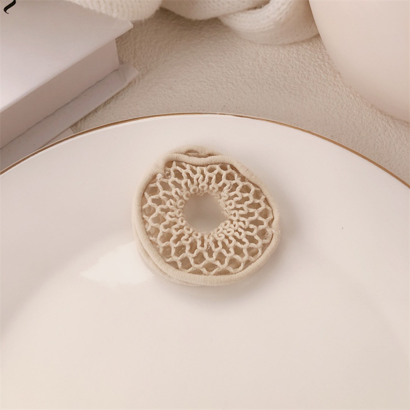 Women's Durable Polyester Hair Tie For Daily Styling Yellow Grid Pattern