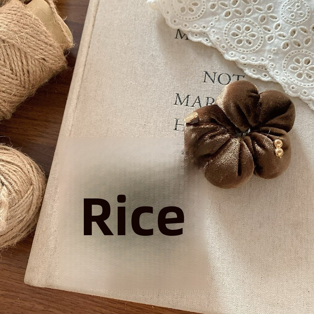 Women Seasonal Velvet Elastic Hairband Gold Foil Floral Solid Color