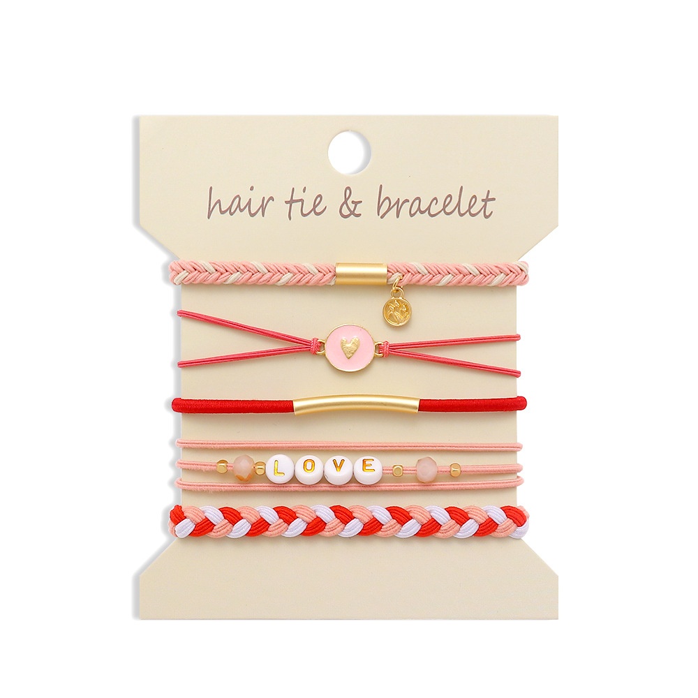 Women Elastic Hair Band Bracelet Metallic Boho Handmade Bowknot