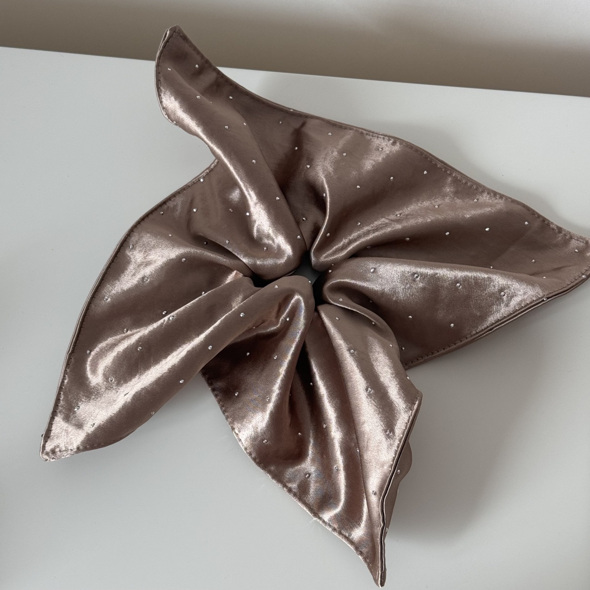 Women's Oversized Satin Scarf Scrunchie Retro Diamond Print