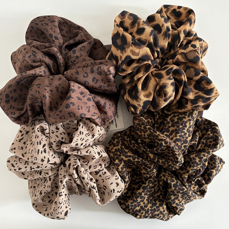 Women's Lazy Hair Bun Maker Cloth Elastic Headband Vintage Leopard Print