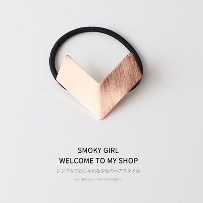 Women's Minimalist Metal Hair Ties Geometric Hollow Alloy Ponytail Holder