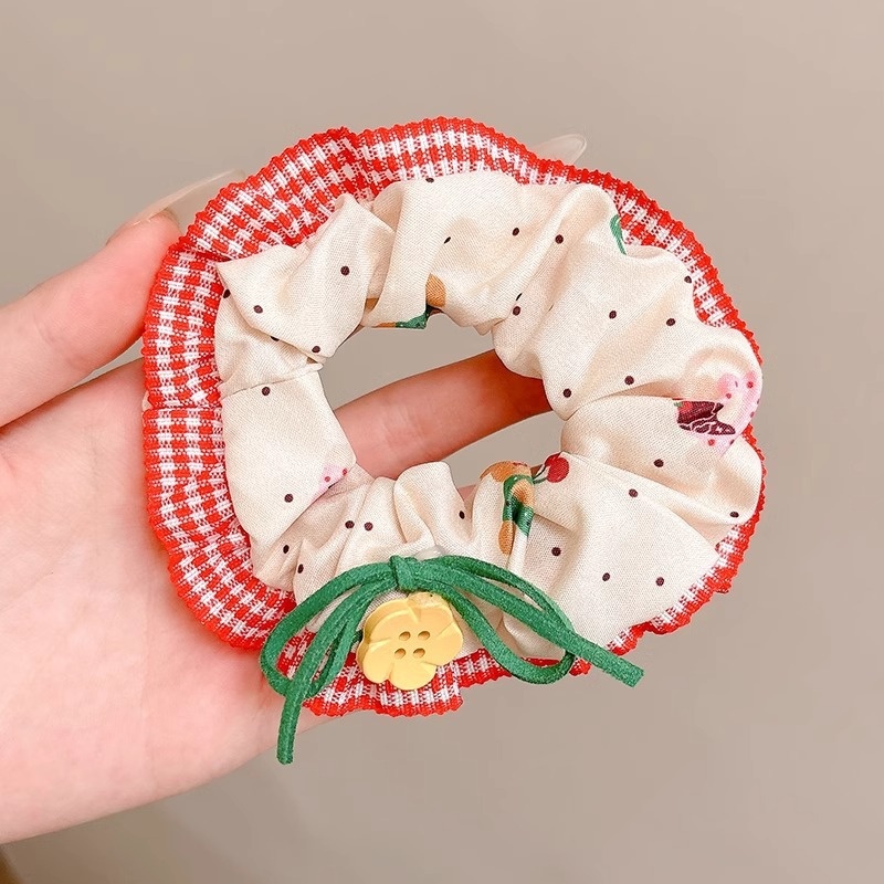 Women's Daily Cloth Lace Hair Tie Sweet Strawberry Floral Polka Dots