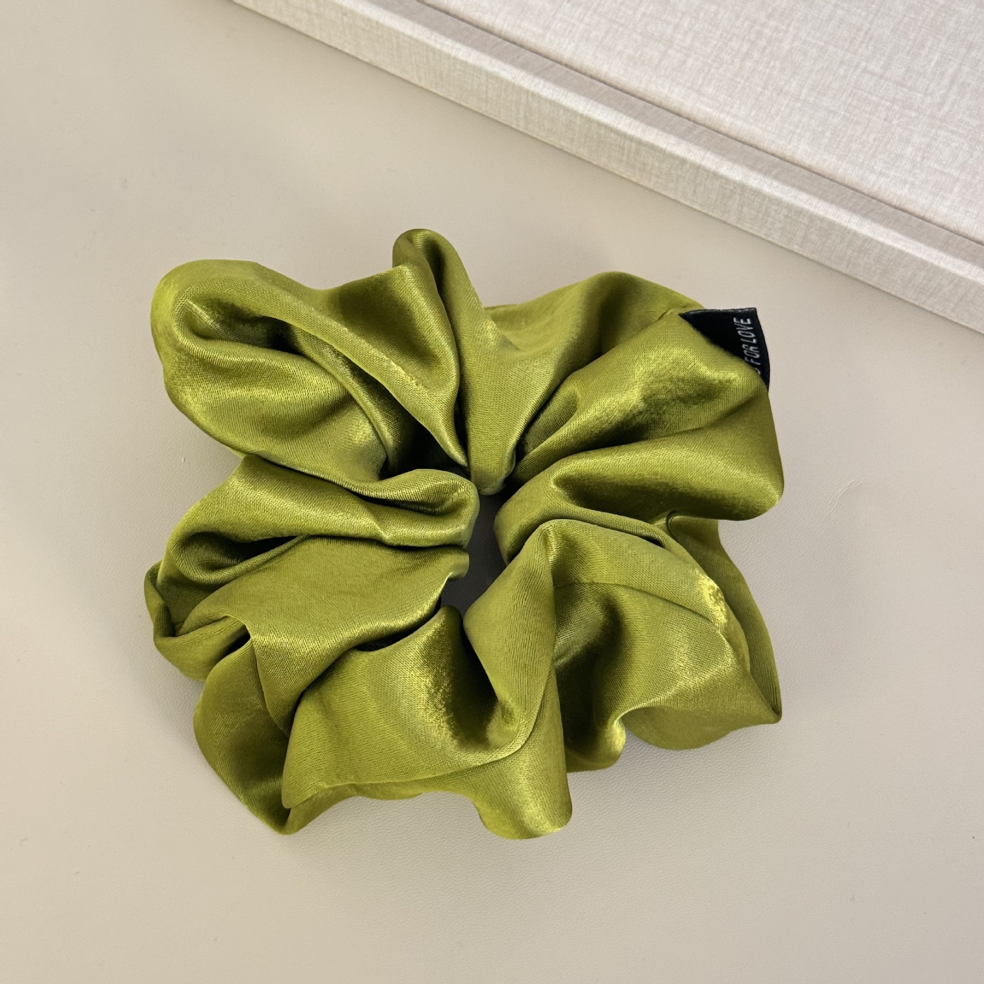 Women Girls Elegant Large Satin Scrunchies Elastic Hair Ties Solid Color