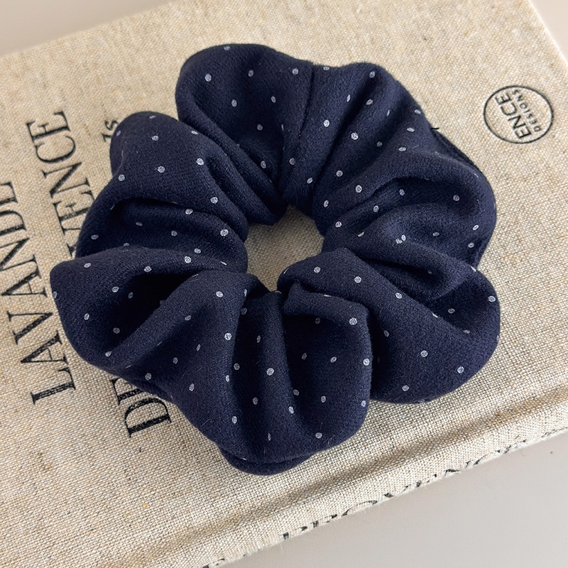 Women's Soft Fabric Scrunchie Casual Romantic Bun Hair Tie Polka Dot