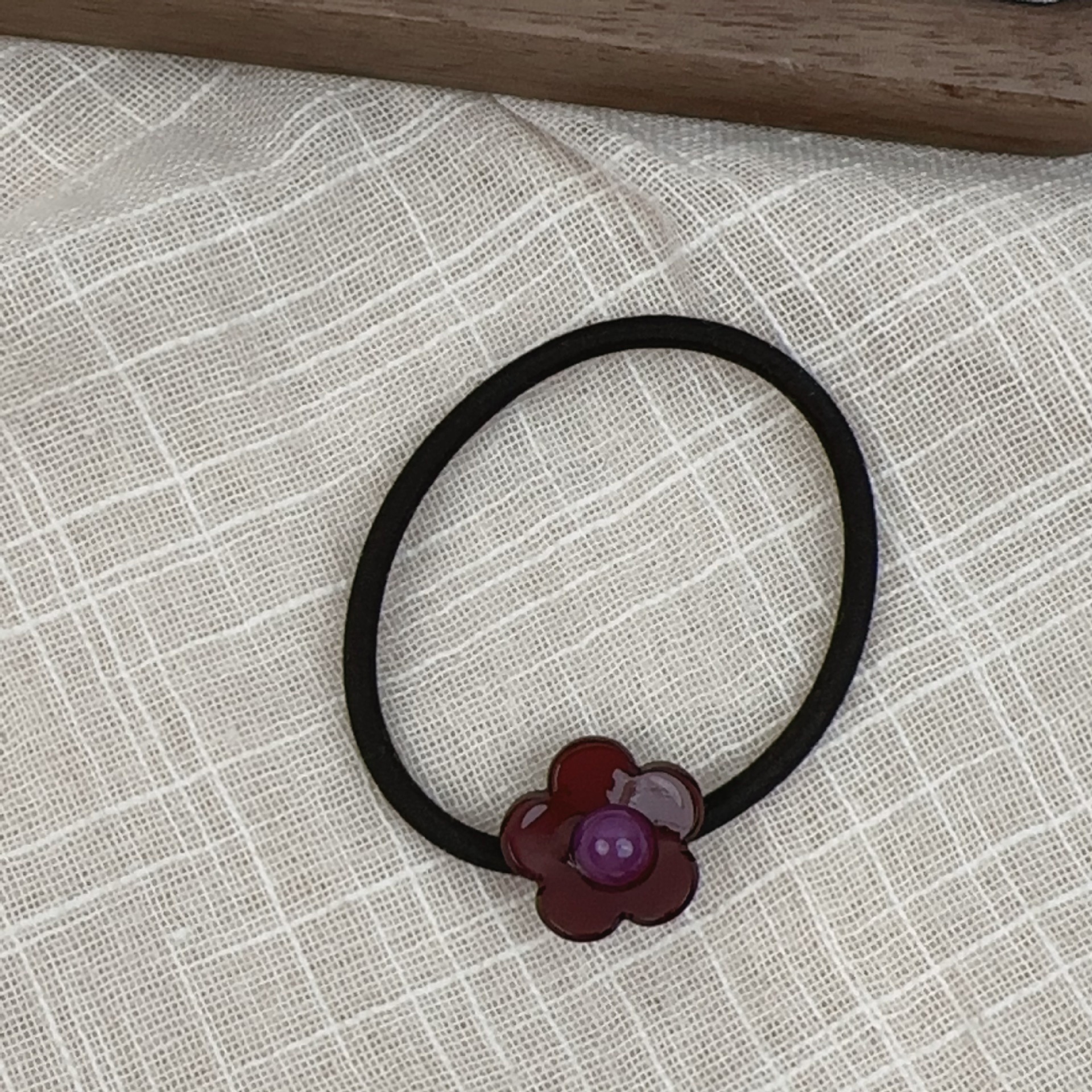 Women's Acetate Elastic Ponytail Holder Hairband Floral Pattern