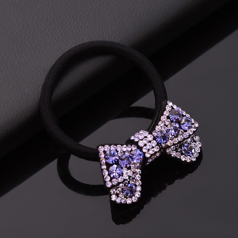 Ladies Elegant Party Hairband Hair Tie Rhinestone Cloth Bowknot