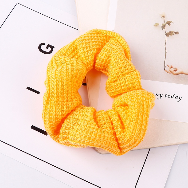 Women's Winter Thick Knitted Braided Hair Scrunchies Solid Color