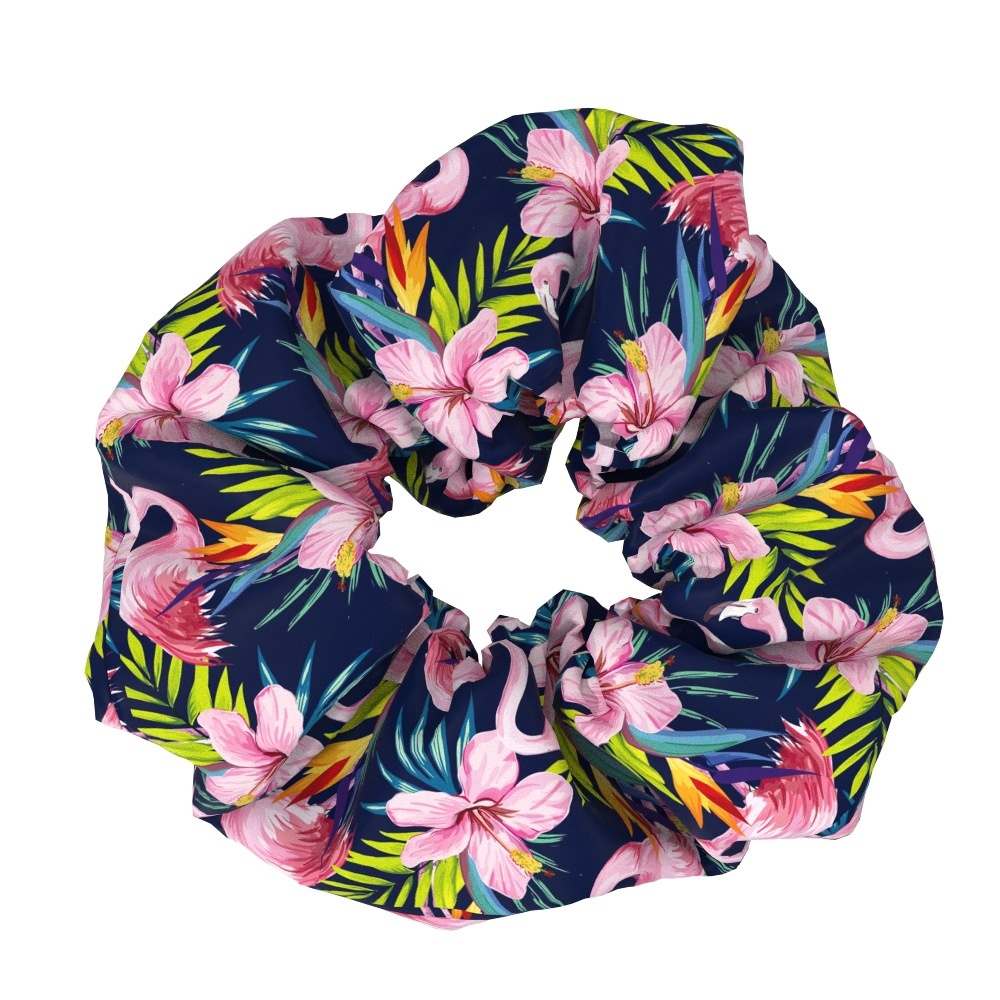 Women's Elegant Flamingo Fabric Hair Bands Sweet Versatile Cloth Scrunchies