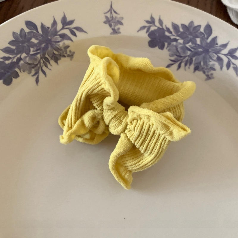 Women's Sweet Cloth Bowknot Hair Tie Daily Ponytail Holder Solid Color