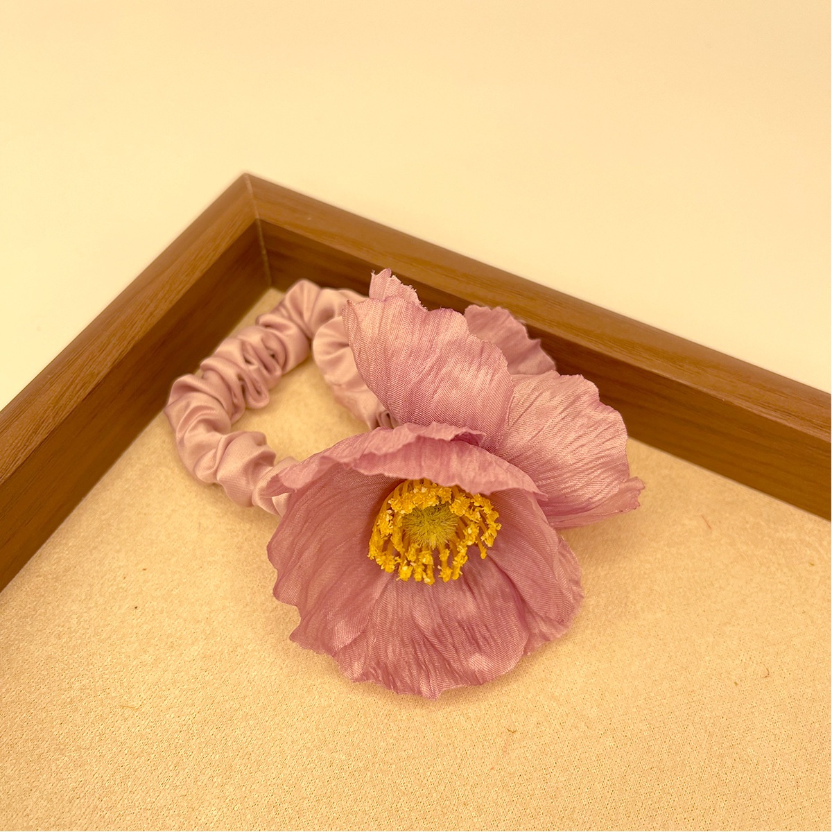 Women's Holiday Hair Tie Accessory Pastoral Plumeria Flower Pattern