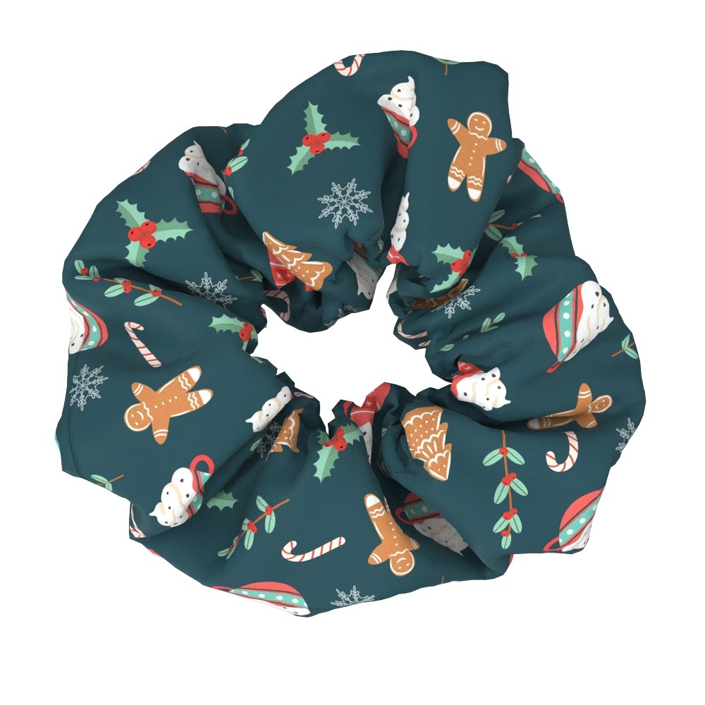 Women's Large Bow Hair Ties Festive Christmas Tree Pattern Cloth Headwear